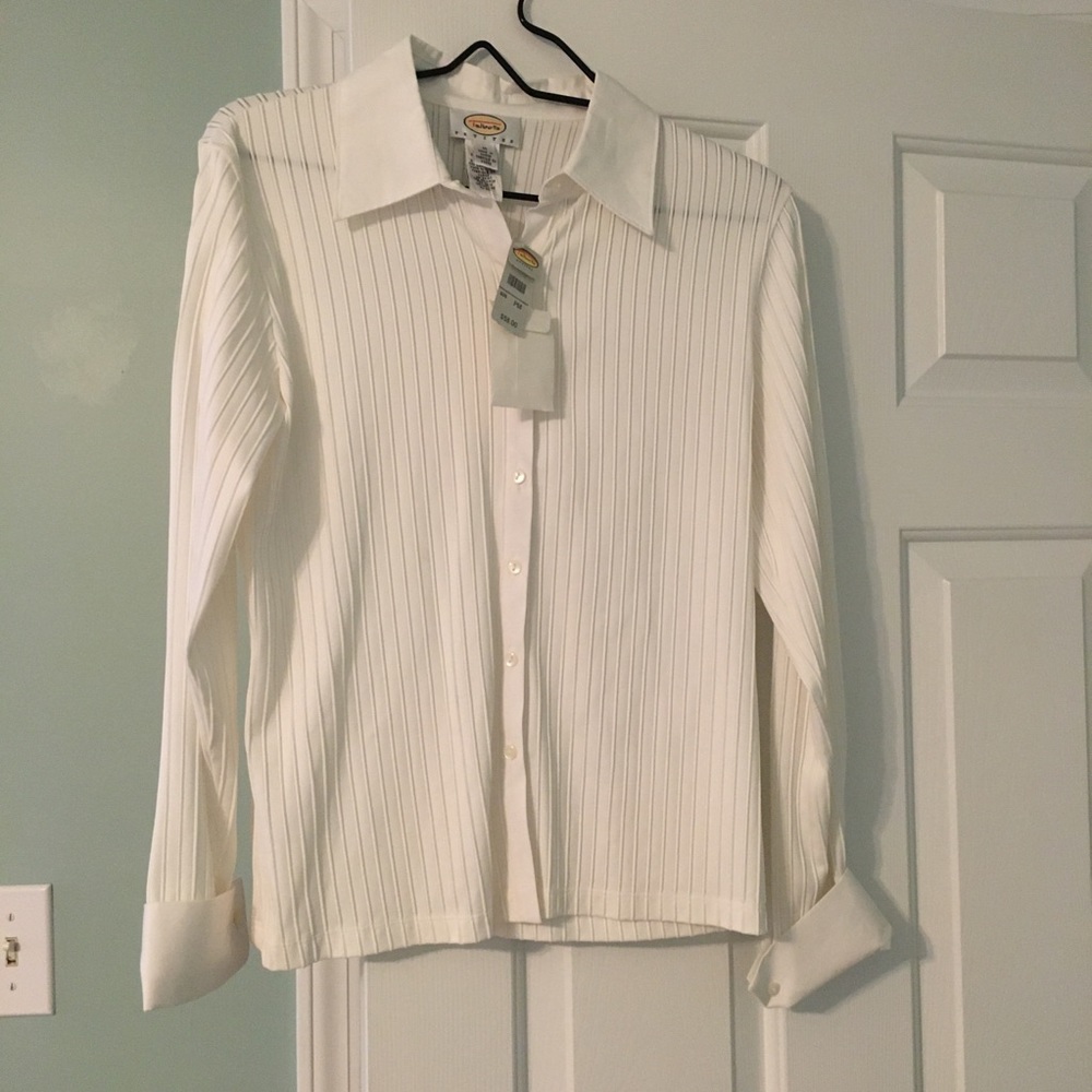 Talbots Ribbed Dressy Blouse PM